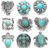 Arts et artisanat en métal turquoise forme bouton-pression fermoirs résultats de bijoux 18mm boutons-pression boutons bricolage boucles d'oreilles collier bracelet bijoux Dhjfa