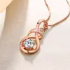 Hänge halsband 2023 infinity halsband för kvinnor damer kristaller box kedja guld färg smycken mors dag födelsedagspresent
