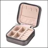 Jewelry Boxes Pu Box Portable Storage Organizer Earring Holder Zipper Women Display Casket Travel Case Drop Delivery Packaging Otzp9