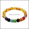 Perlenstränge 8 mm Naturstein 7 Chakra Armbänder Armreifen für Frauen Männer Yoga Nce Perlen Buddha Gebet elastisches Armband Valentinstag Dhnuh