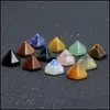 Konst och hantverk Natural Crystal Stone Pyramid Face Jewelry Acc Mineral Statue Ornament Home Decoration Drop Delivery Garden DHJHP