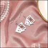 Charm Creative Poker Alloy Playing Cards Drop Earrings Funny Party Earring For Women Girls Delivery Jewelry Otszr