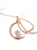 Pendant Necklaces Dainty Tiny Rat Star Moon For Women Shiny Zircon Chinese Zodiac Rats Necklace Clavicle Chain Jewelry Girl Gift