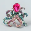 Spille Fashion Metal Fun Octopus Spilla con strass Ladies Cute Distintivo esagerato Ornamento per feste Accessori Animali