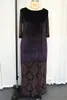 Ubranie etniczne aksamitne diamentowe sukienki afrykańskie dla kobiet czarne sukienki szat Maxi sukienka o szyja luźna zimowa moda design dashiki