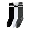 Women Socks Over Knee Thigh High Kawaii Stripe Stockings Sexy Black White Striped Long Ladies Girls Warm Dropship