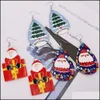 Другие рождественские искусственные кожаные серьги для женщин, колокол деревьев, оленя, ящики с серьгами леди девочек, украшения ручной работы, рождественский подарок x644fz dro dhous