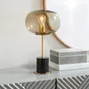 Bordslampor modern nordisk glas form boll trä skrivbord lampa topp professionell el lampada da tavolo