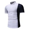 Herrpolos 2023 sommarstil blandade färger t -shirt män avslappnad mode lapel basskjorta -40