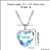 Colliers pendentiels Verre en cristal enrières pour femmes bijoux coeur coeur pour mères collier maman gouttes de cadeaux Livraison pendentifs otjij