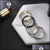 Dangle Chandelier Trendy Round Stianless Aço Hoop Brinco Tamanho 816mm Pequeno Simples Hie Ouro Rosa Moda Sorte Jóias Presente Para D Dhev4