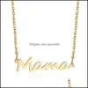 Pendentif Colliers Lettre en acier inoxydable Mama Collier Mères Love Sier Gold Rose Couleurs Bijoux pour mamans Day 427 Drop Livraison Pend Dhrhm