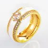 Anneaux de mariage YOUHAOCC mode Zircon fiançailles Couple bague de luxe unisexe proposition dames bijoux accessoires