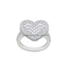 Band Rings Arrived Fl Cz Stone Paved Heart Charm Ring With Gold Sier Plated For Women Men Wedding Party Jewelry Drop Delivery Dhryo