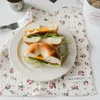 Table Cloth Mushrooms Garden Korean Cute Pastoral Floral Placemat Pink Rose Cotton Yarn Double Napkin Po Background