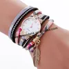 Avanços de punho de moda de moda de moda atacado Vestido de quartzo assistir Luxury Leaf Crystal ROP Wrap Casual WristwatchesWatches Will22