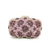 Kvällspåsar Nigeria Ladies Bridal Wedding Party Purses Women Diamond Luxury Flower Clutches Elegant Crystal