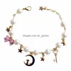 Kette Sailor Moon Armband Kirschblüte Katze Stern Bogen Knopf Perle Damen Accessoires Link Drop Lieferung Schmuck Armbänder Dhngn