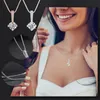 Pendant Necklaces Fashion Design Women Daily Zircon Necklace Clavicle Chain Party Jewelry Decoration Valentine's Day Gifts Accessories