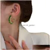 Dangle Chandelier Beautif Vert Boucles D'oreilles 2022 Shinning Cristal Demi-Cercle Boucles D'oreilles Drop Delivery Bijoux Dhwjp