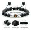 Brin Perlé Brins Bracelet Réglable Naturel Oeil De Tigre Pierre Noir Onyx Lave Hommes Bracelets Charme Yoga Bracelets Malachite Perles Bijoux