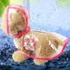 Dog Apparel Pet Raincoat Puppy Transparent Waterproof Rainwear Hooded Jacket Clothes Chihuahua Teddy