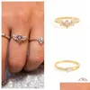 Anelli a grappolo Aide 925 Sterling Sier Dainty colorato rosa zircone fiore per le donne Chic cristallo pavimenta sottile anello partito gioielleria raffinata goccia Dhqq2