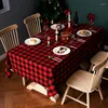 Tovaglia Tovaglie rettangolari Decorazione natalizia Pieghevole Nordic El Party Cotone e lino Sala da pranzo Creativo Bianco Nero Griglia