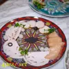 Pratos coloridos de prato de prato colorido conjunta em casa de bife de bife criativo de massas ocidentais