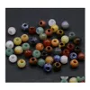 Konst och hantverk 12mm Natural Stone 5mm Roporous Beads Amethyst Rose Quartz Turquoise Agate 7Chakra Diy Armband Halsband ￶rh￤ngen Je Dhhic