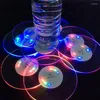 Cups Saucers LED Cup Holder Mug Stand Light Mat Table Placemat Party Creative Pad Non-Slip Transparent Luminous