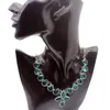 Kettingen prachtige mode meiden sieraden groen topaz925 sterling zilveren kleur prom charms ketting 20 inch