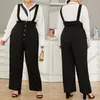 Damen-Overall, Strampler, Übergröße, Latzhose, Overall, Latzhose, Cargohose, Knopfoverall, Playsuits, XL-4XL