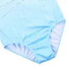 Vêtements de scène BAOHULU filles danse flocon de neige Ballet justaucorps sans manches bleu ciel gymnastique enfants formation Biketard Costume