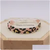 Bracciale con perline di palline di riso intrecciato a mano Moda stampa leopardata Semplicità Retro Bohemia Geometria Unisex Drop Delivery Gioielli Brac Dh783