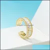 Pierścienie zespołu mikro cyrkon dla kobiet mody otwarty regulowany palec palec złota róża romantyczna akcesoria ślubne biżuteria dhwzx