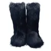 Boots 2022 Winter Women Faux Fur Luxury Fluffy Ry Long Snow Female Non Slip Dark Ski Cotton 221215