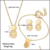 Armband ￶rh￤ngen halsband mode ananas smycken set ih￥lig frukt h￤nge armband studset f￶r kvinnor individualitet dropp deli otumm