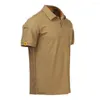 Men's Polos Men POLO Shirt T-shirt Solid Color Turn-down Collar Short Sleeves Pullover Match Casual Split Summer Tops