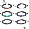 Kralen strengen 8 mm lava stenen tijger eye bead charme armband voor vrouwen mannen mode natuurlijke vulkanische braide abjustable yoga energie dr dhhqc