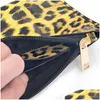Key Rings Women Girls Leopard Pu Leather Bracelet Ring Bangle Keyring Circle Keychain Wristlet Keyrings Jewelry With Wallet Purse Dr Dhg75