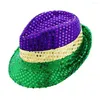 Berets Unisex Hat Set Sun Protection Eye Patch Headband Chic Decorative Trendy Purple Yellow Green Holiday Jazz