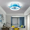 110V220VSimple Children's Room Ceiling Lamp Modern Fan With Light