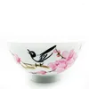 Bols Jingdezhen bol en porcelaine marchandises d'usine oiseaux de fleurs de pêcher peints à la main tasse de thé riz