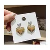 Dangle Chandelier Modna biżuteria S925 Sier Post Heart Coldings Crystal Hearts Stud Drop dostawa dhhlj