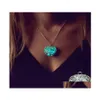 Pendant Necklaces Glow In The Dark Necklace Hollow Heart Luminous For Wife Girlfriend Daughter Mom Fashion Jewelry Gift Drop Deliver Otwqu