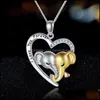 Pendant Necklaces Cute Animal Elephant Mother Kids Necklace For Mom Heart Shaped Neck Chain Jewelry Gift Thanksgiving Mothers Day Dr Otpax