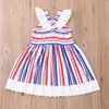 Girl Dresses Toddler Girls 4th Of July Dress Patriotic Sleeveless Lace Trim Ruffle Independence Day 1-5T