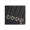 Pendant Necklaces Fashion 26 English Letter For Women Colorf Zircon Az Letters Initial Necklace Girls Party Charm Gift Drop Delivery Dhs5X