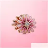 Charms 925 Sterling Sier Pink Daisy Flower Charm Beads Fit Original Pandora Bracciale Creazione di gioielli Accessori Whole Drop Delivery Dh5Qh